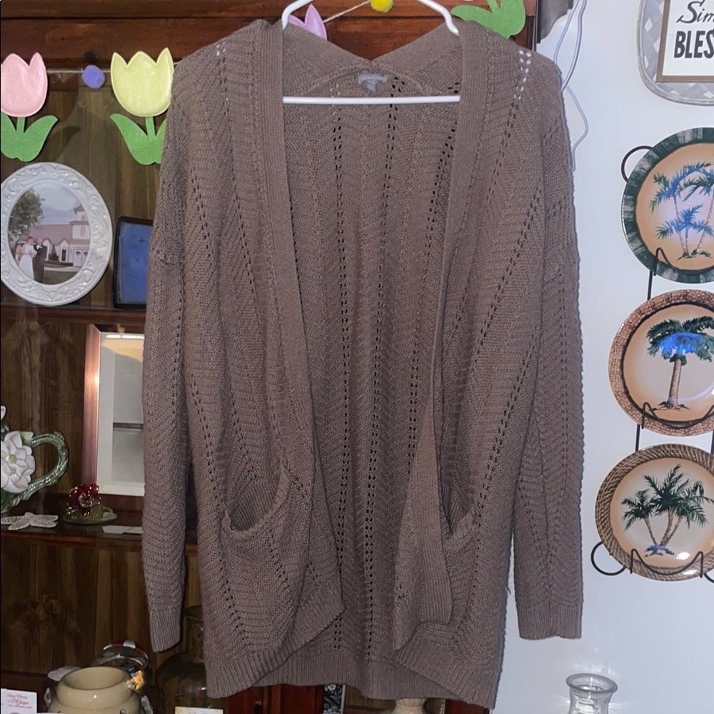 Charlotte Russe Brown Cardigan Sweater Open Front